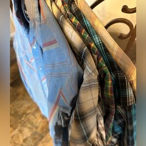 Bundle of Men's Multicolor Plaid and Striped Shirts
